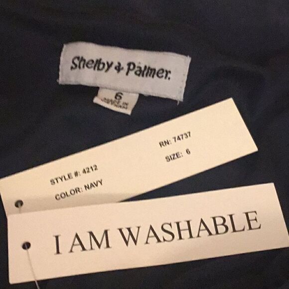 NWT a wrap top dress in navy by SHELBY & PALMER in size 6 - Picture 11 of 12